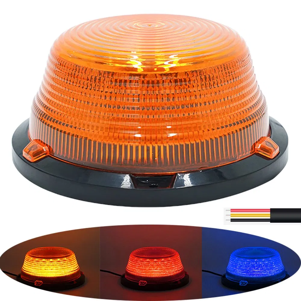12-50V Forklift Emergency Flash Warning Light Magnetic Mount Amber Safety Strobe Beacon Light 90LED Waterproof for Truck Tractor