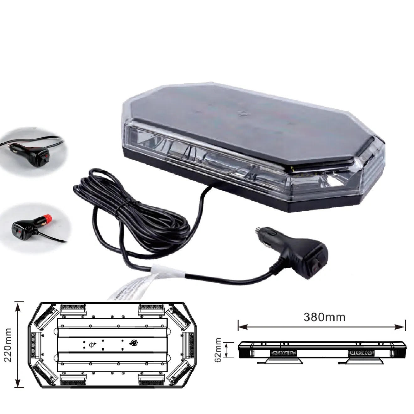 Dual Amber Blue R65 Emergency Offroad ATV LED Mini Warning Light Bar