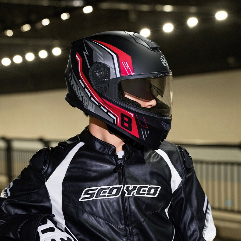 Certified Safety Helmet, Motorcycle Helmet, Secure Face Shield.