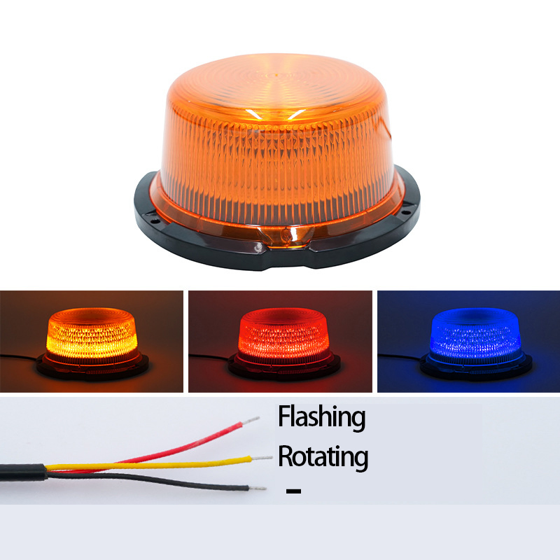 12-24V LED Super Bright LED Traffic Light LED Rotating Warning Light Strobe Beacon Light with Magnetic Mount for Tractor Truck