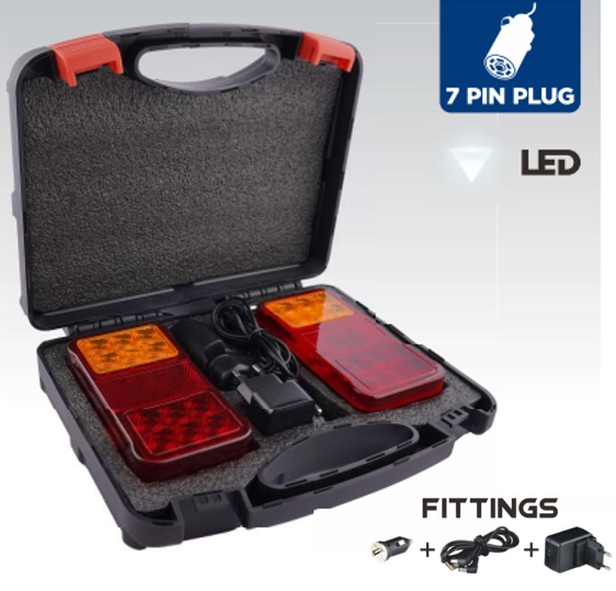 Rechargeable Wireless Magnetic Base Kit Heavy Duty Truck Car Signal LED Trailer Light