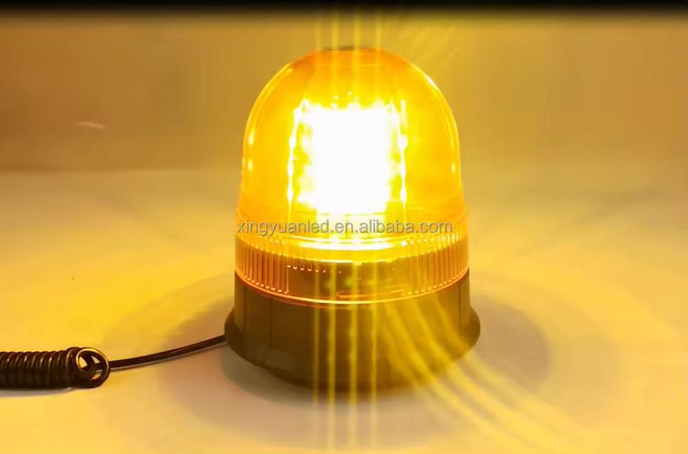 DIN Pole 24 V Amber Construction Machinery Excavator Tractor Flashing LED Beacon Warning Light