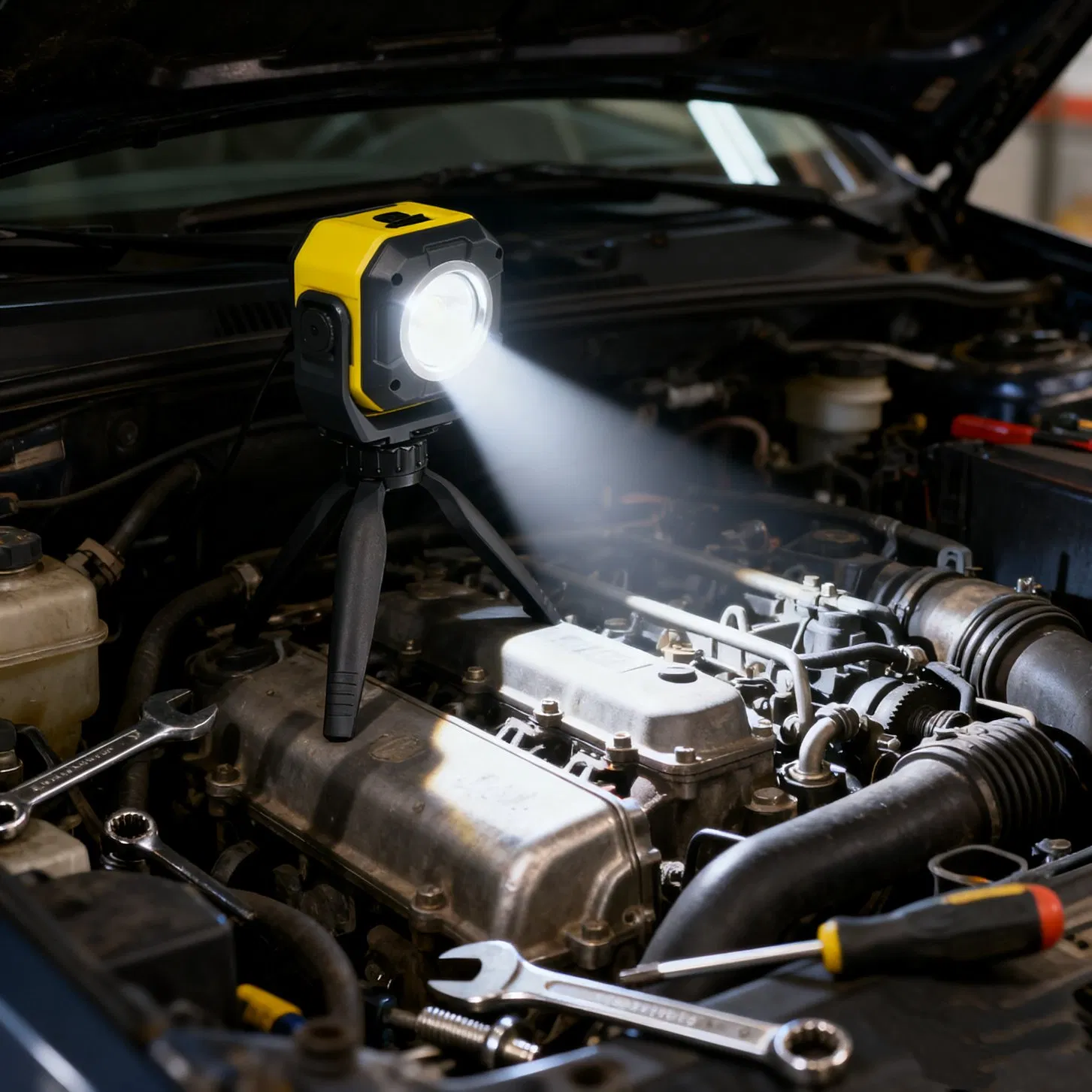 10W COB Portable Spotlight Rechargeable Waterproof Light with Magnet Base for Portable Outdoor Work Light