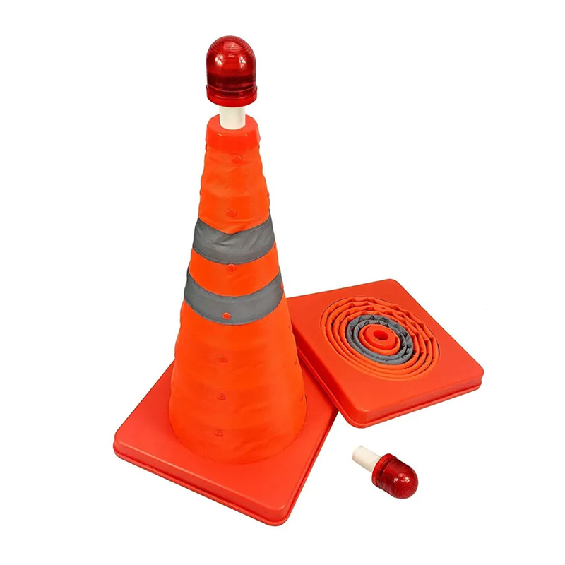 Collapsible Traffic Cones with LED Light Multi Purpose Pop up Reflective Safety Cone