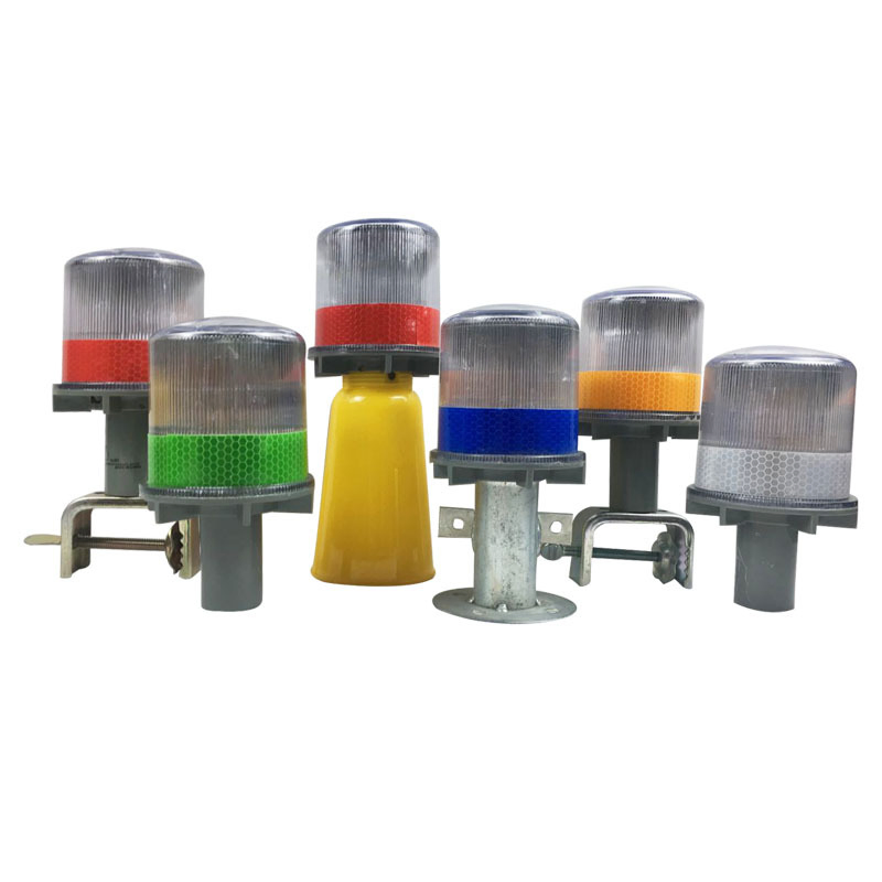 Solar LED Beacon Light Waterproof Blinking Amber LED Strobe Flash Security Solar Energy Warning Light