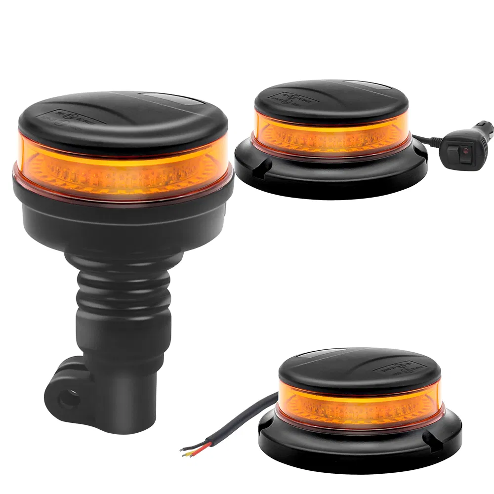 Emark SAE Truck Trailer Flashing Warning Strobe Beacon Light 36LED Amber Rotating Emergency Lamp Screw Magnetic Mount 10-30V