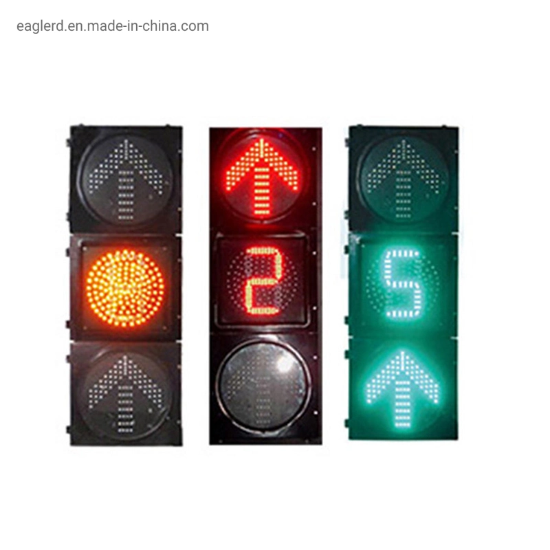 LED Yellow Red Green Arrow Traffic Signal Light with Countdown Timer