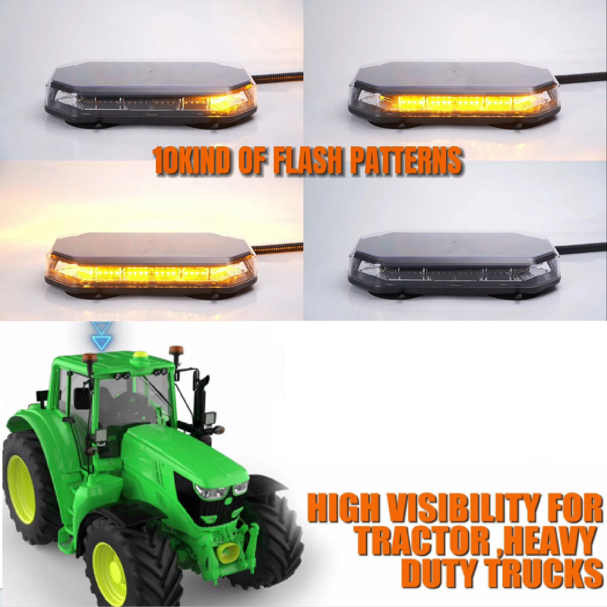 Dual Amber Blue R65 Emergency Offroad ATV LED Mini Warning Light Bar