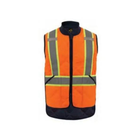 Wholesale Working Wear Padded Vest with 3m Reflective Stripes Winter Safety Vest for Woman/Men Jf037
