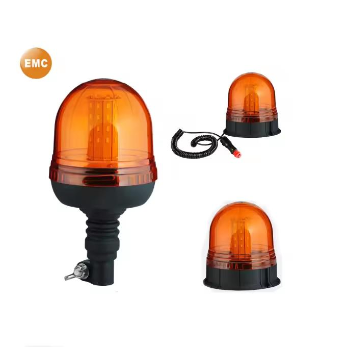 DIN Pole 24 V Amber Construction Machinery Excavator Tractor Flashing LED Beacon Warning Light