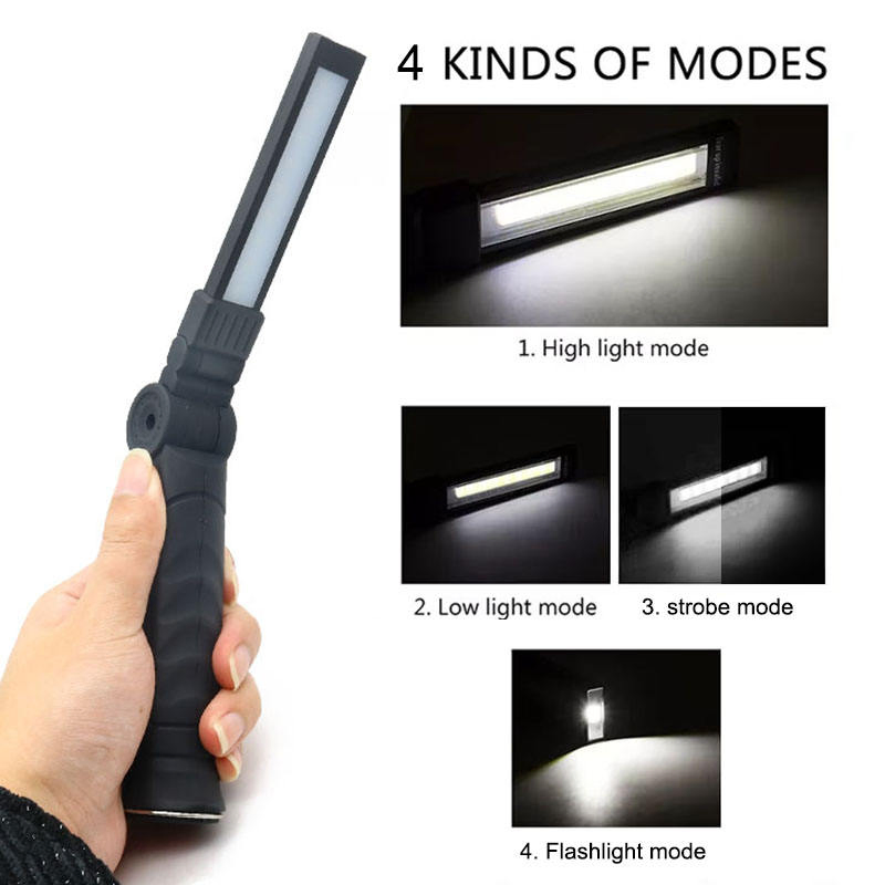 New Design Outdoor Portable Working Light Hanging Hook USB Rechargeable LED Flexible Magnetic Folding COB Work Light
