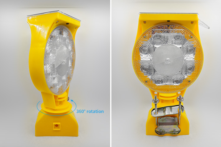 Rechargeable Solar Powered Barrier Light Barricade Caution Signal LED Warning Light