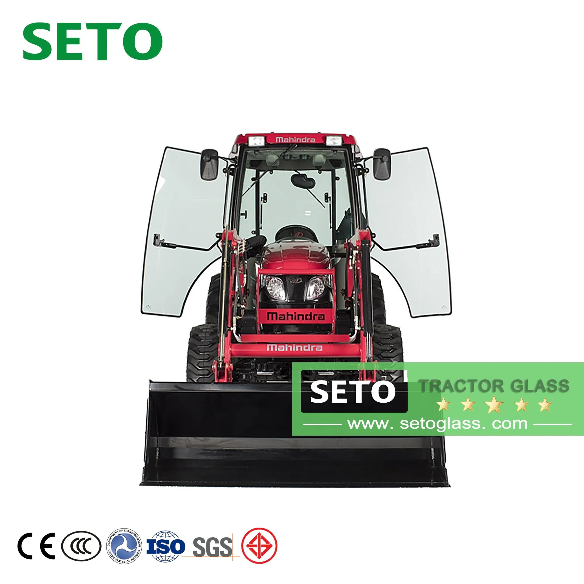 5mm 4mm 3mm Tractor Tempered Window Glass Side Glass Manufacturers