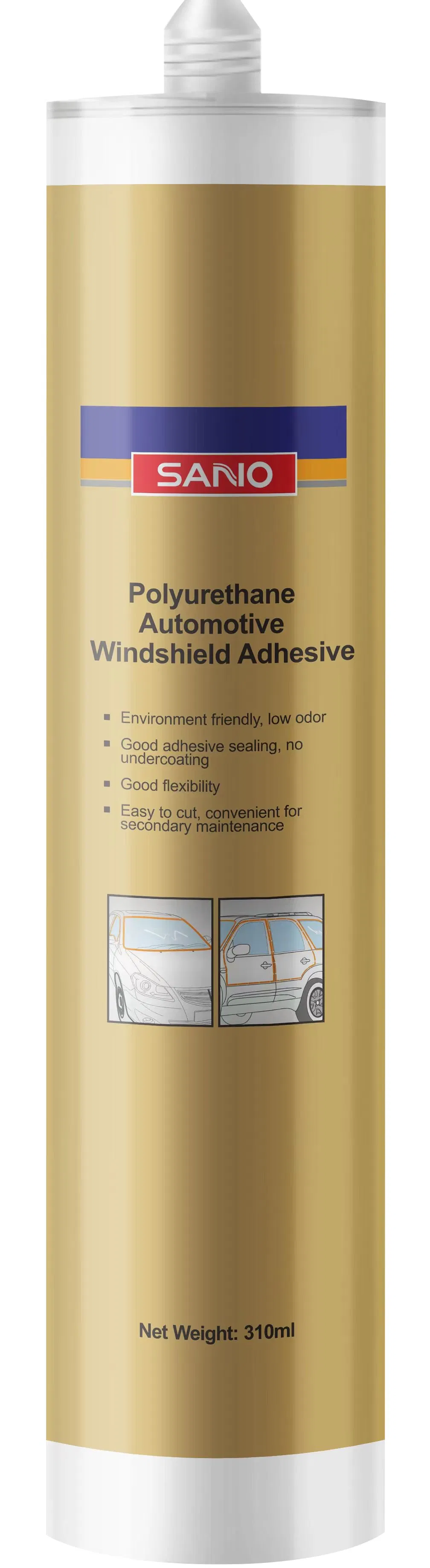 Fast Curing PU Sealant Auto Glass Repair Polyurethane Sealant for Windshield 310ml