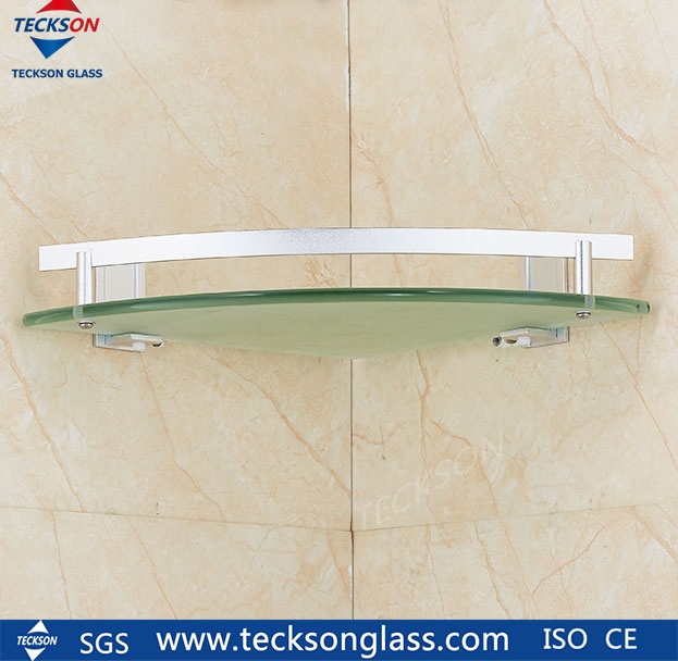 Rectangle or Quarter Corner Tempered Glass Shelf for Bathroom