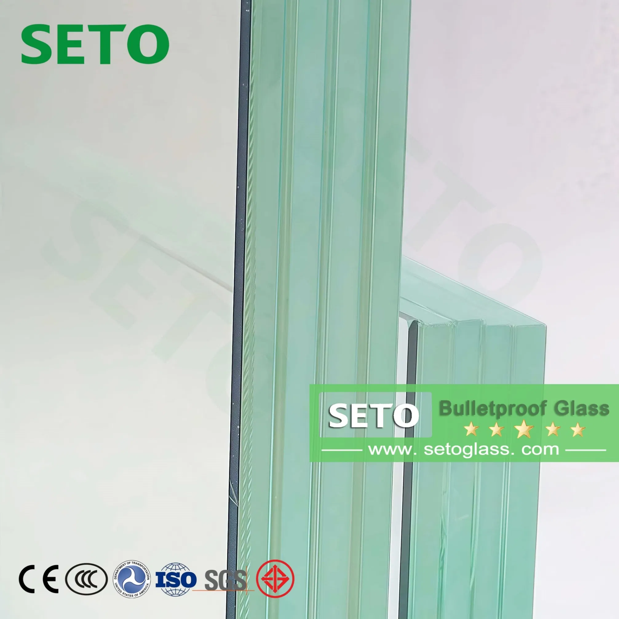 High-Impact Explosion-Proof Bulletproof Glass 20-110mm Special Ballistic Glass