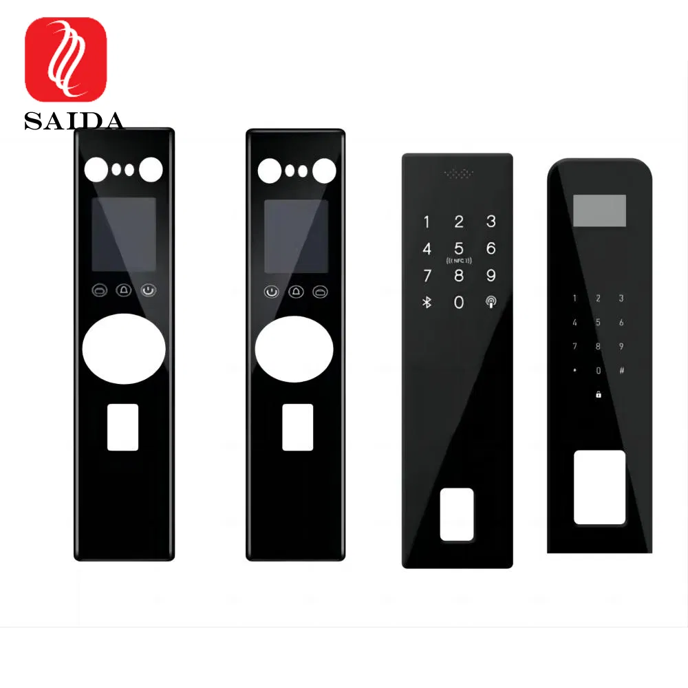 Customized 2mm Anti Fingerprint Tempered Cover Glass for Face Recognition Smart Door Lock with Screen Printing