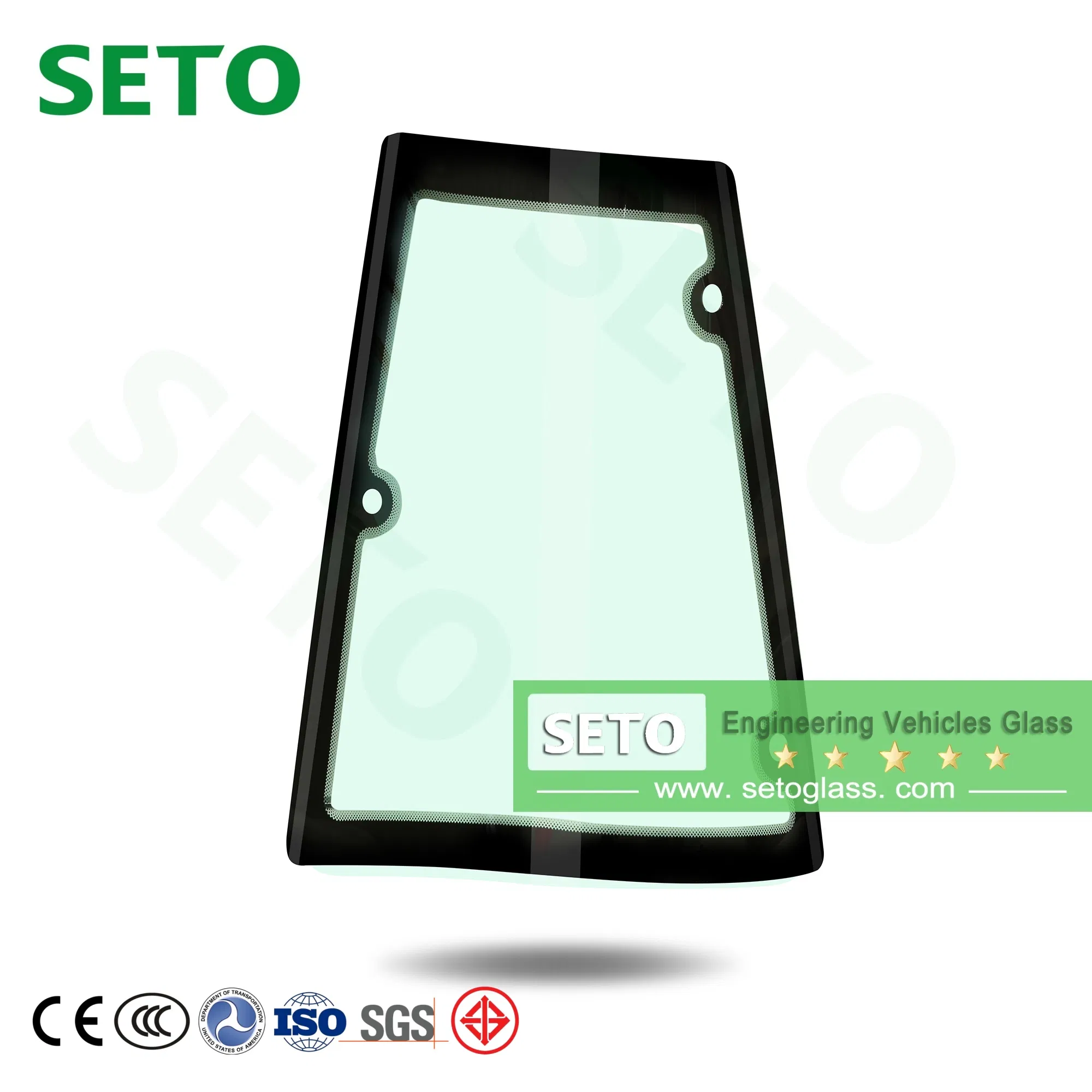 China Factory 5mm Tempered Glass for Machinery Excavator Cab, Side Windows