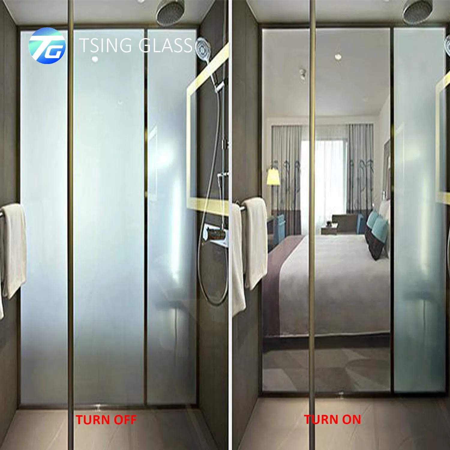 Ultra Clear Tempered Smart Film Switches From Frosted for Windows Shower Room Office