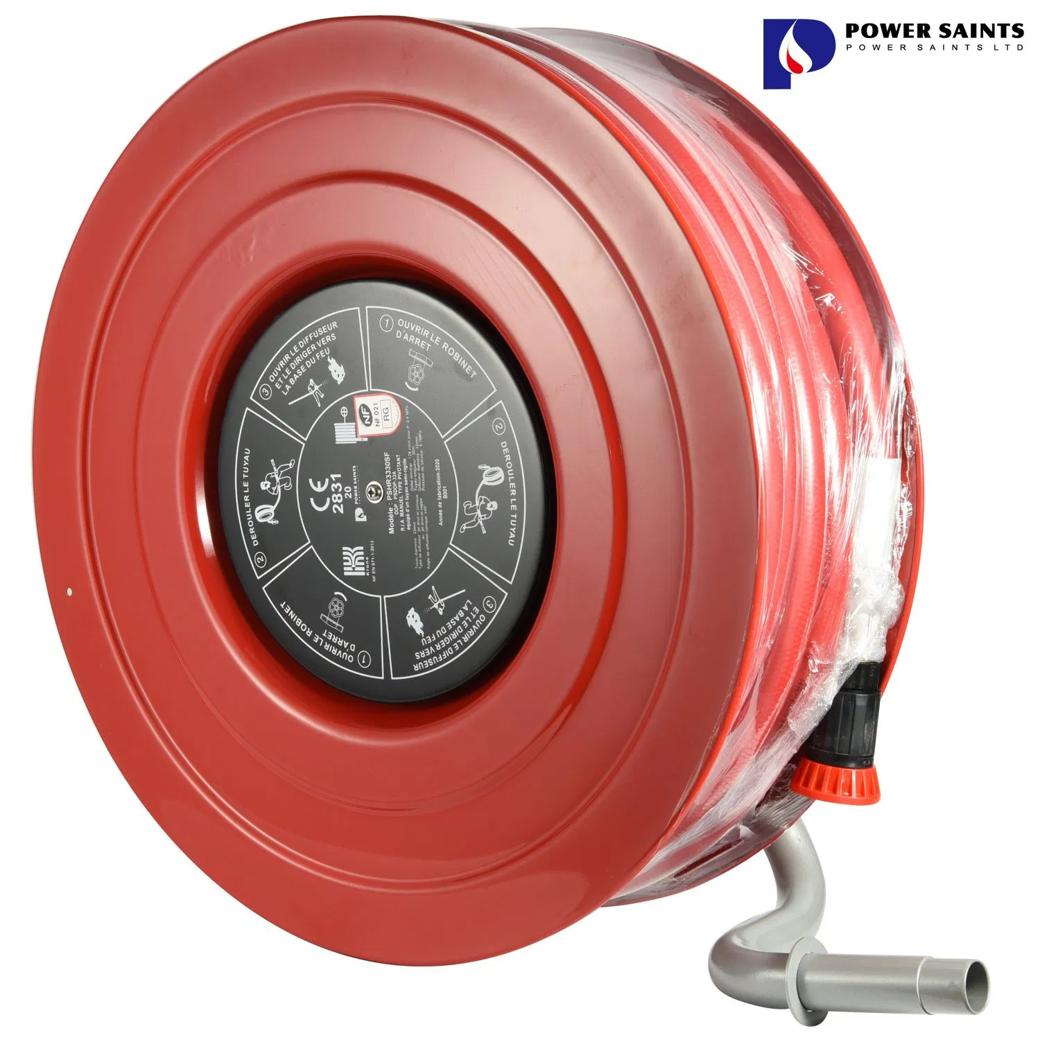 DN25 DN33*30m PVC Fire Hose Reels with Afnor NF Certificate Fixed &amp; Swing Types Manufacturer Norm France