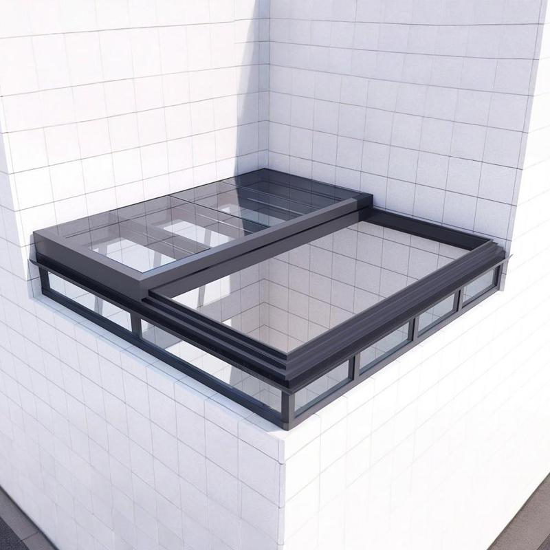 Energy Saving Aluminum Electric Sliding Skylight Motorized Sliding Mechanism Skylight