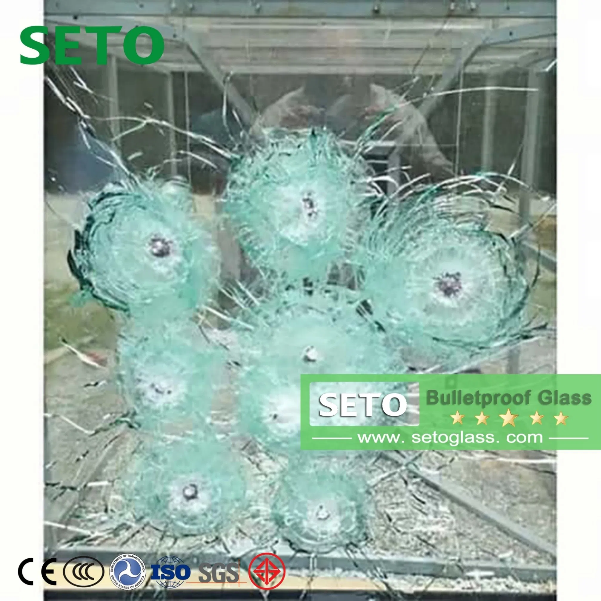 High-Impact Explosion-Proof Bulletproof Glass 20-110mm Special Ballistic Glass