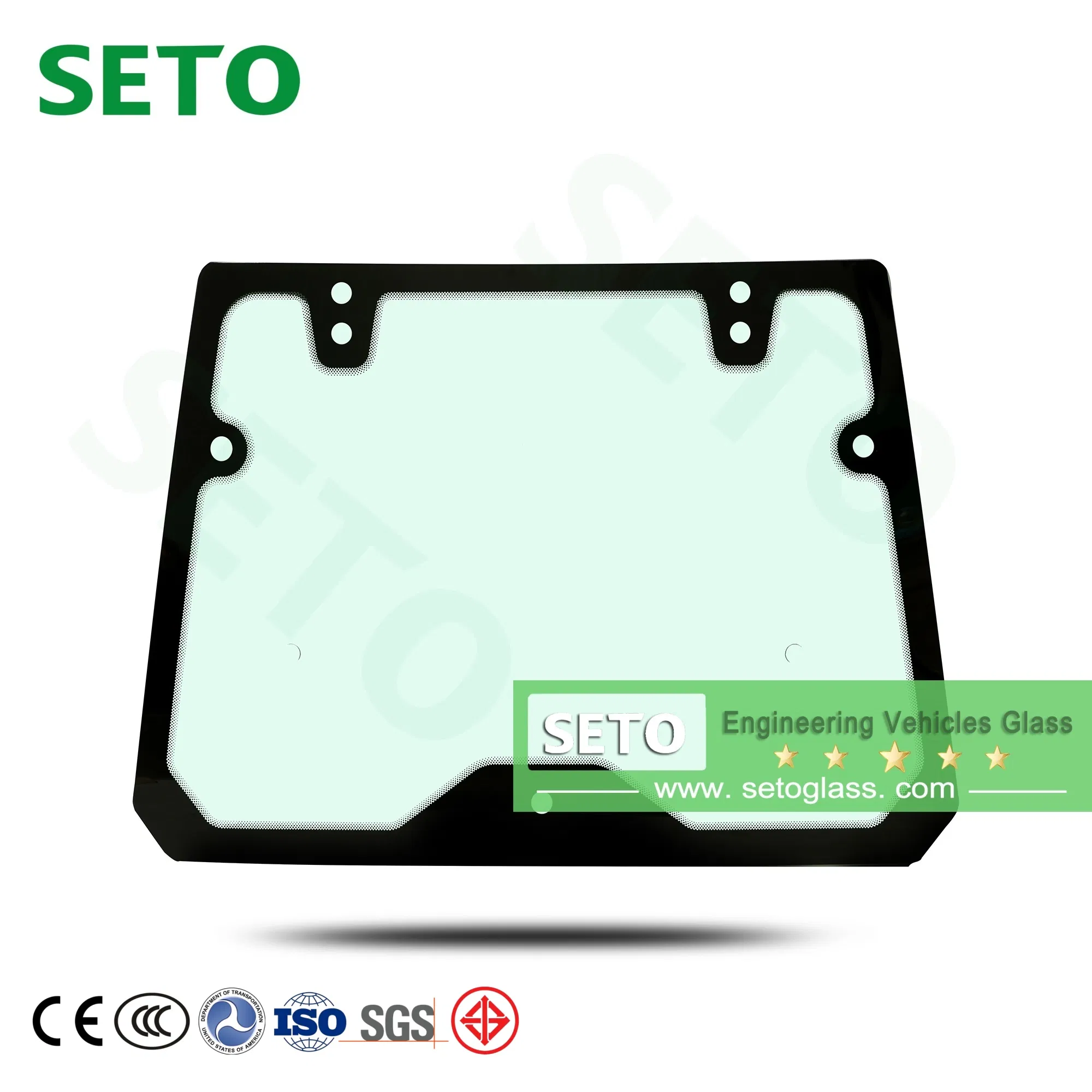 Excavator Cab Glass Front Windshield Glass Tempered Glass