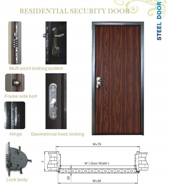 High Quality Multi Lock Residential Bullet Proof Steel Security Door Israel Metal Door