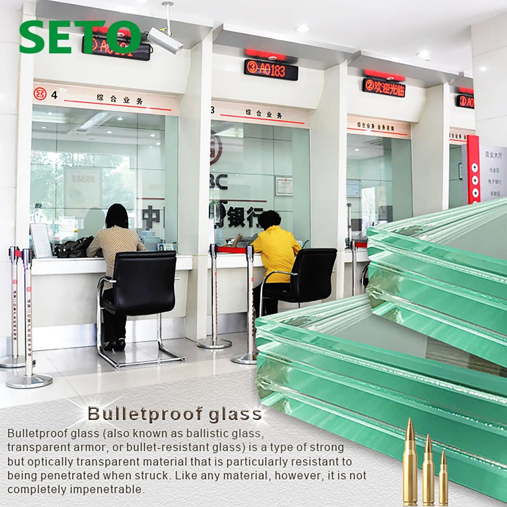 High-Safety-Performance Special Explosion-Proof Glass, Bulletproof and Fireproof Ballistic Glass