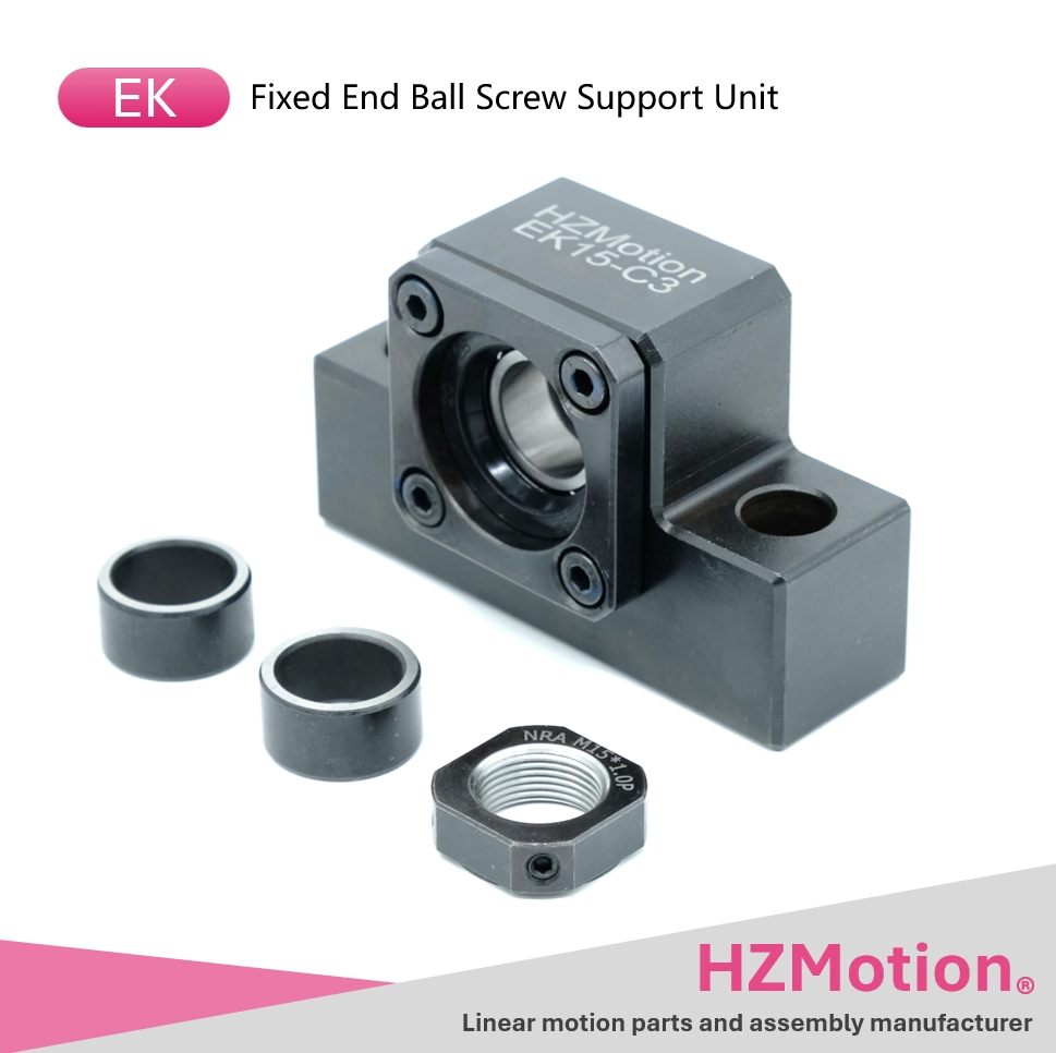 Hzmotion Ball Screw Support Unit Fixed End with Angular/Thrust Contact Bearing Ak Bk Ek Fk Lk 6mm 8mm 10mm 12mm 15mm 17mm 20mm