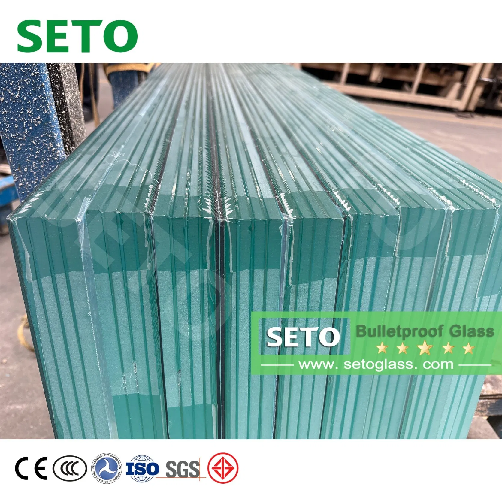 High Quality 19mm 21mm 35mm 45mm Auto Safety Bulletproof Tempered Laminated Glass
