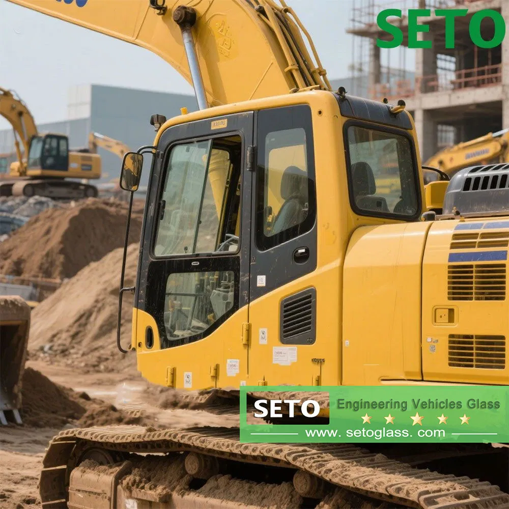 Excavator Cab Glass Front Windshield Glass Tempered Glass