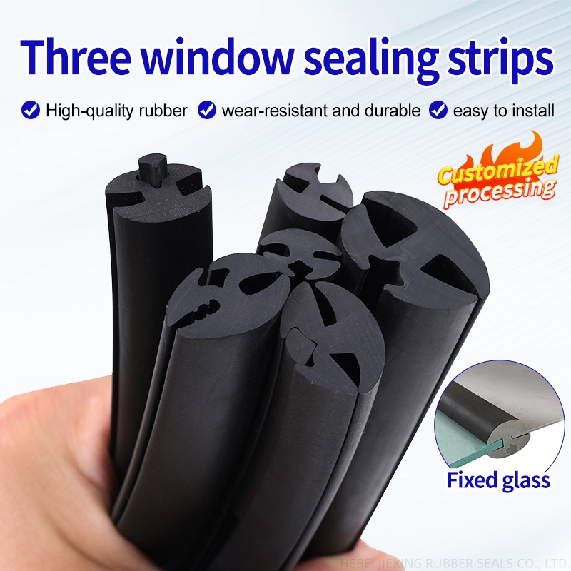 H Type Inlaid Strip Glass Bead Car Sealing Strip EPDM Three-Port Sealing Strip