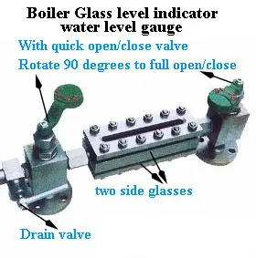 Quarter of Opening and Closing Valve Boiler Glass Level Gauge