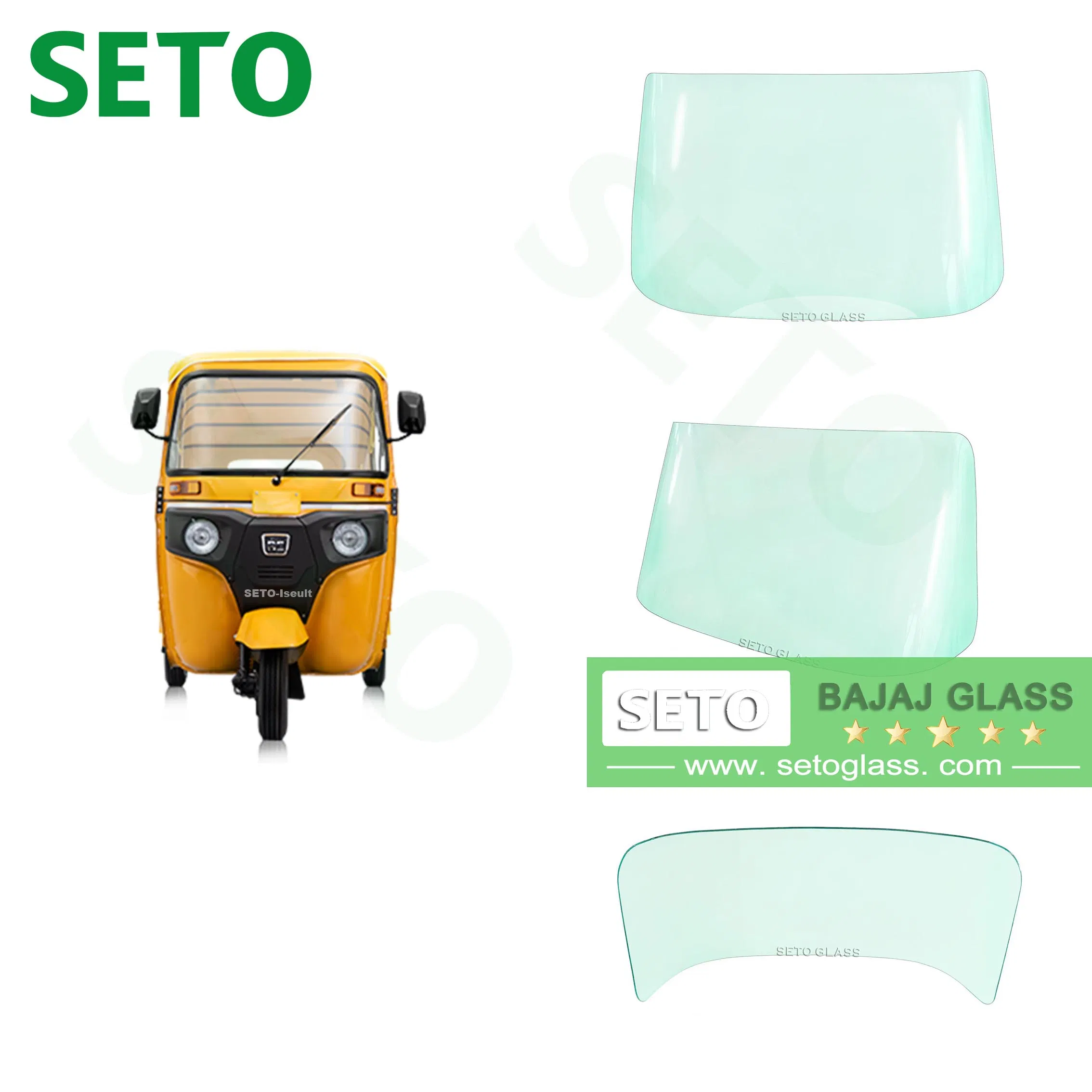 Factory Wholesale Original Dimensions Bajaj Front Windshield Glass Re 205 225 Tuk Tuk Glass Tricycle Windshield