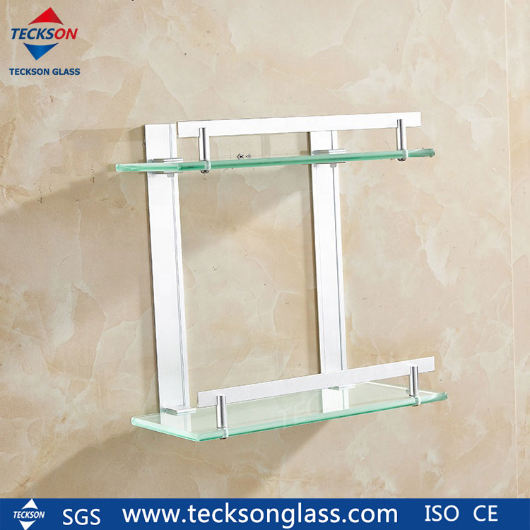 Rectangle or Quarter Corner Tempered Glass Shelf for Bathroom