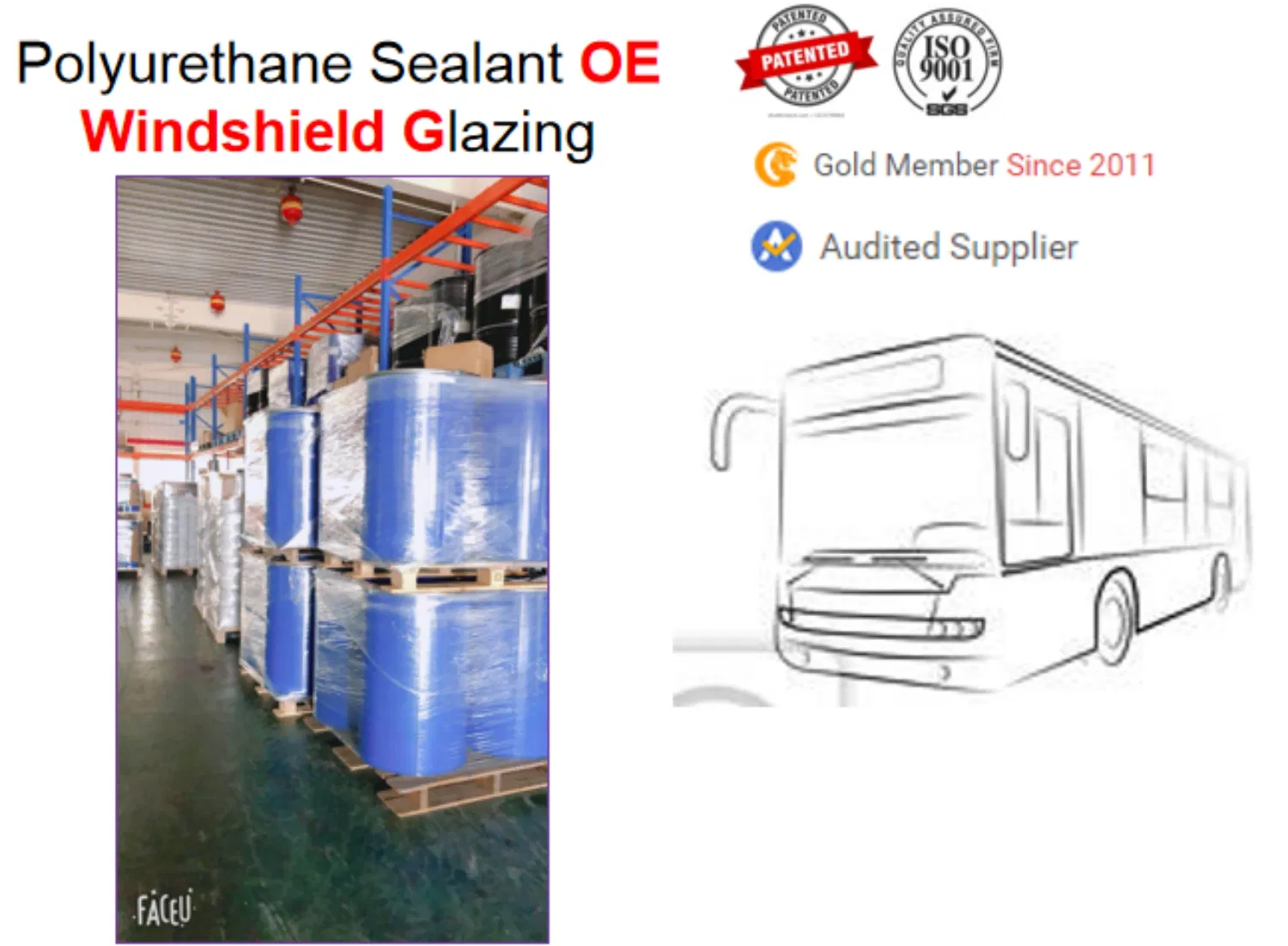 Fast Cure Polyurethane Windshield Adhesive Sealant for Automobile/Auto Glass