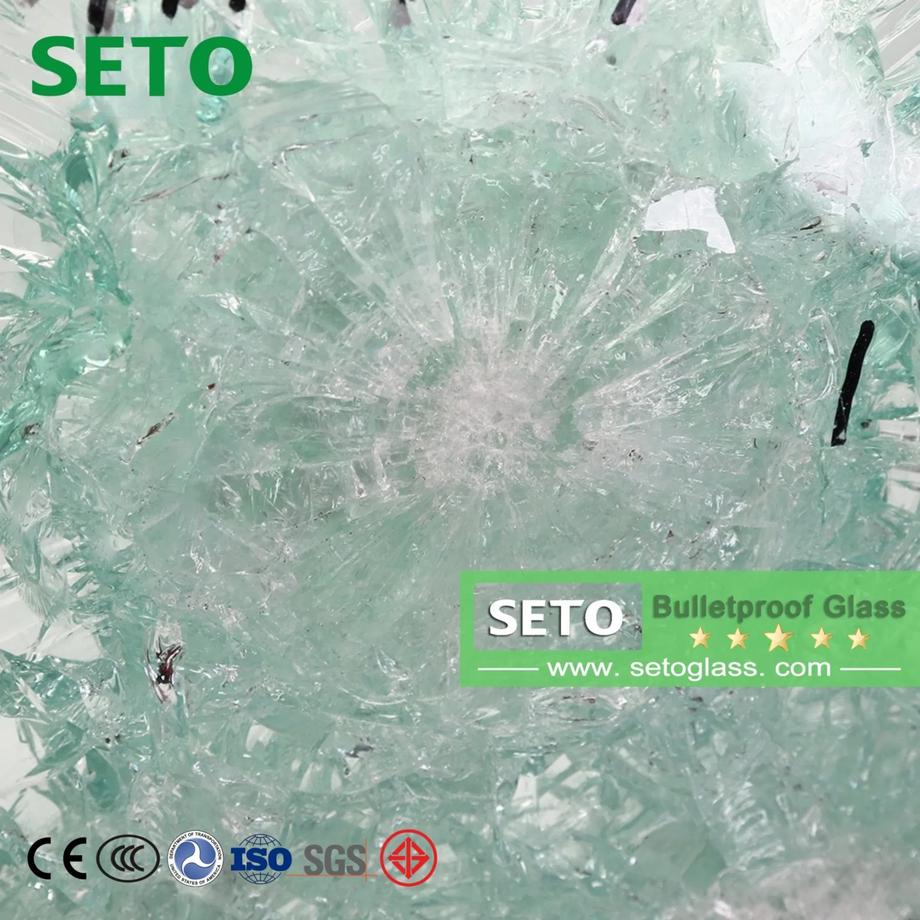 9mm 12mm 24mm 26mm 41mm Car Bulletproof Window Glass for Front Rear / Back Windshield Side Window