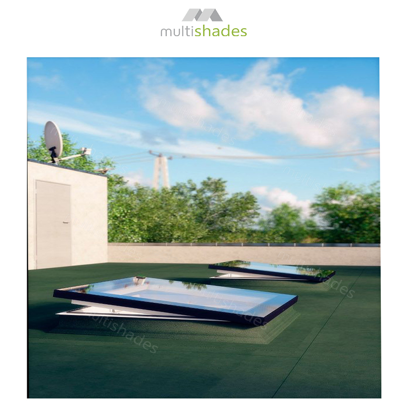 Multishades Aluminum Window Skylight Blind Laminated Tempered Glass Seattle Maritime Climate Waterproof Retractable Roof Aluminium Window Wholesale
