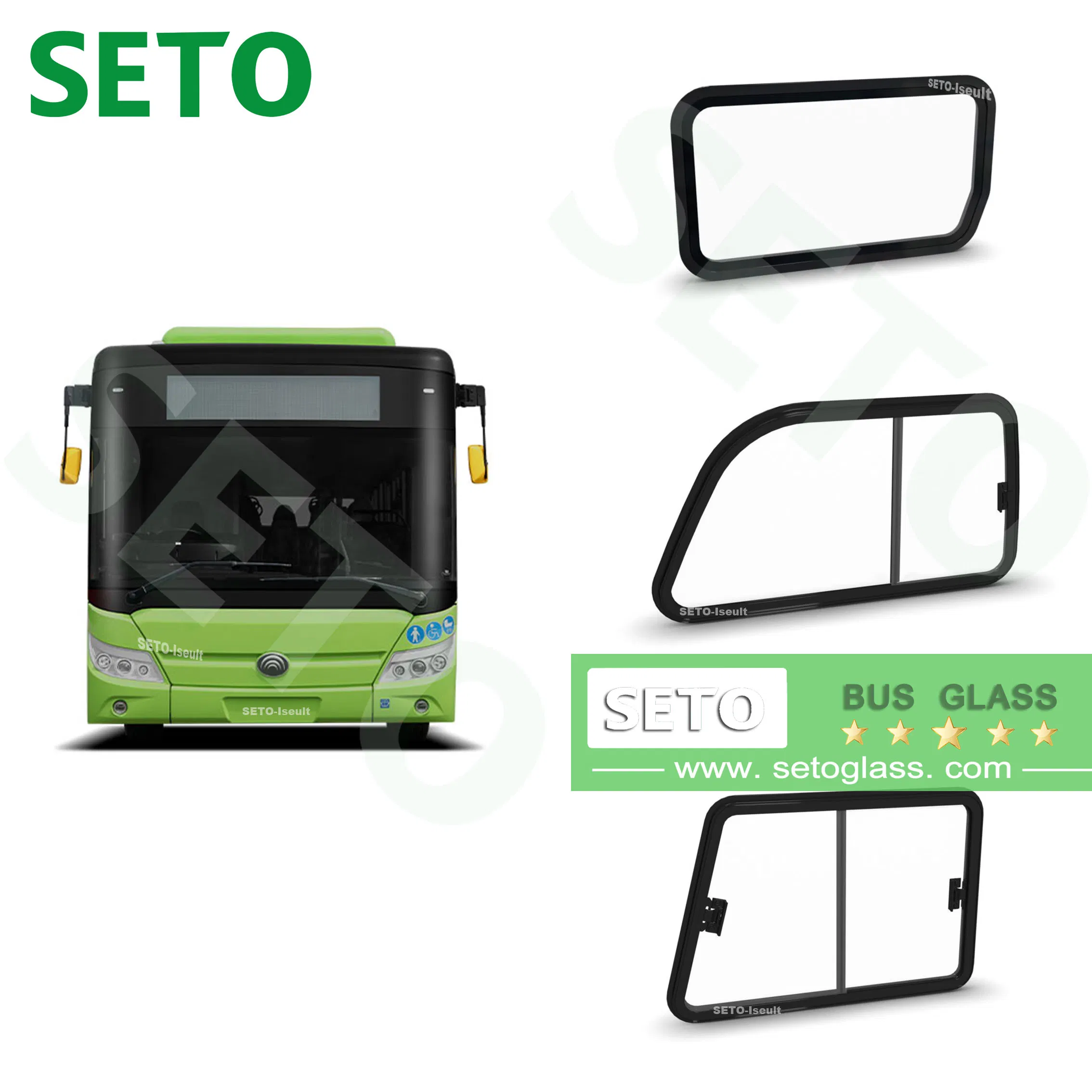 Factory Price Front Left Right Bus Glass Windshield Side Door Roof Glass Frameless for Auto Glass