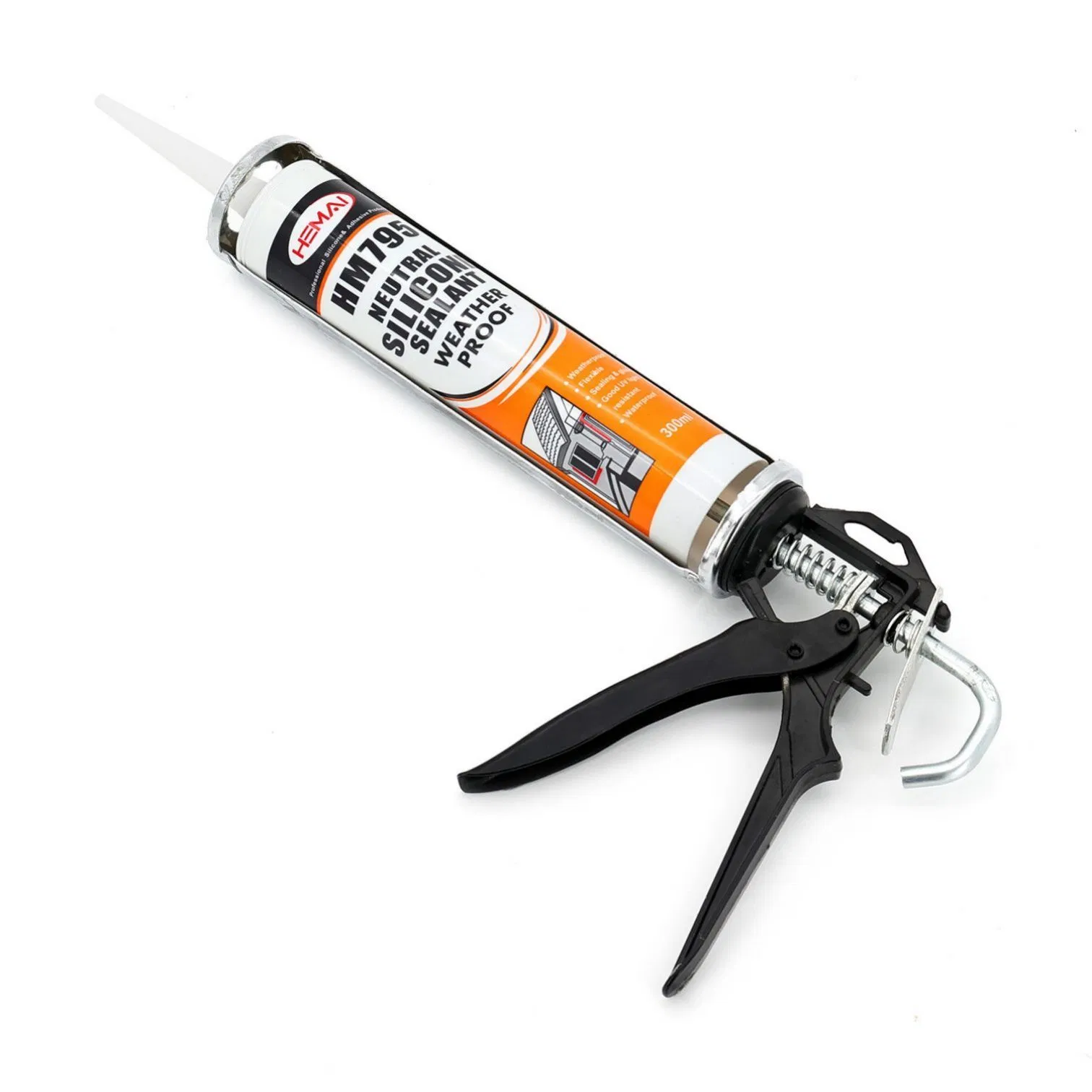 OEM Factory Sausage Cartridge Neutral Waterproofing Window Clear White Black Construction High Temperature Auto Glass RTV Silicone Glue Adhesive Sealant