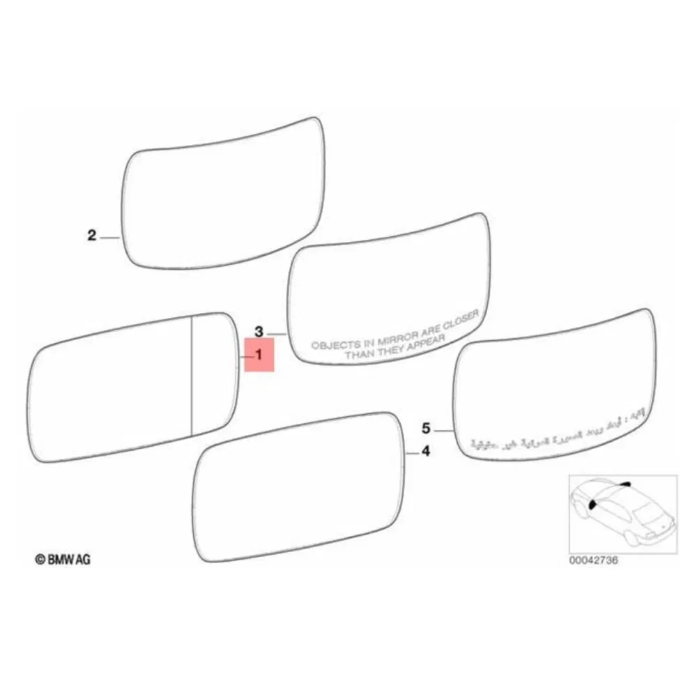 51167168180 51167168181 Affordable Mirror Glass for BMW E60 2003-2006 E61