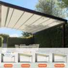 Automatic Gazebo Aluminum Waterproof Louver Retractable Awning Pergola Roof Garden Modern Awning