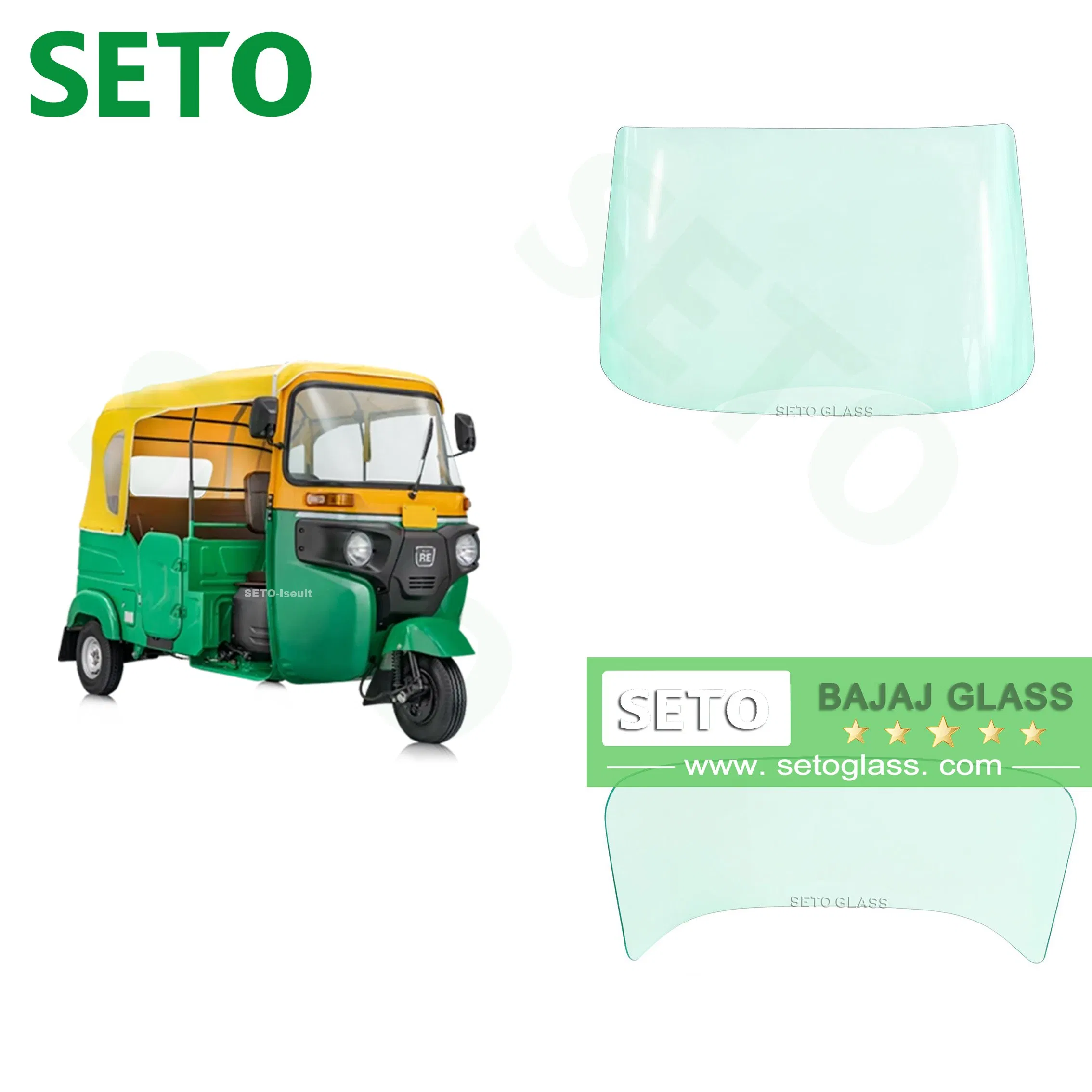 Factory Wholesale Auto Rickshaw Bajaj Re205/225 Laminated Front Glass OEM Supply