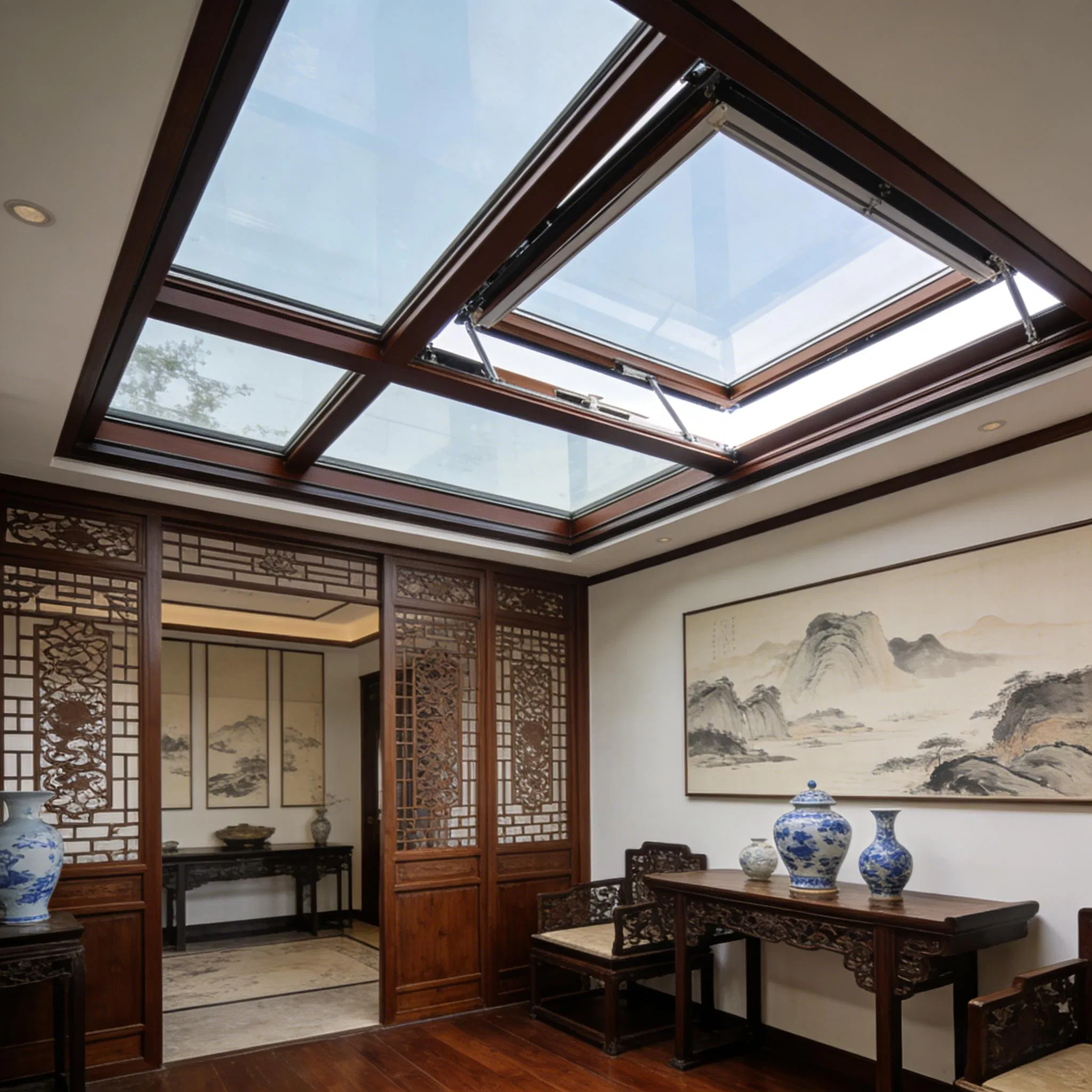 Durable Skylight with Wood Grain Transfer 6063-T5 Alloy 1 6mm Thickness