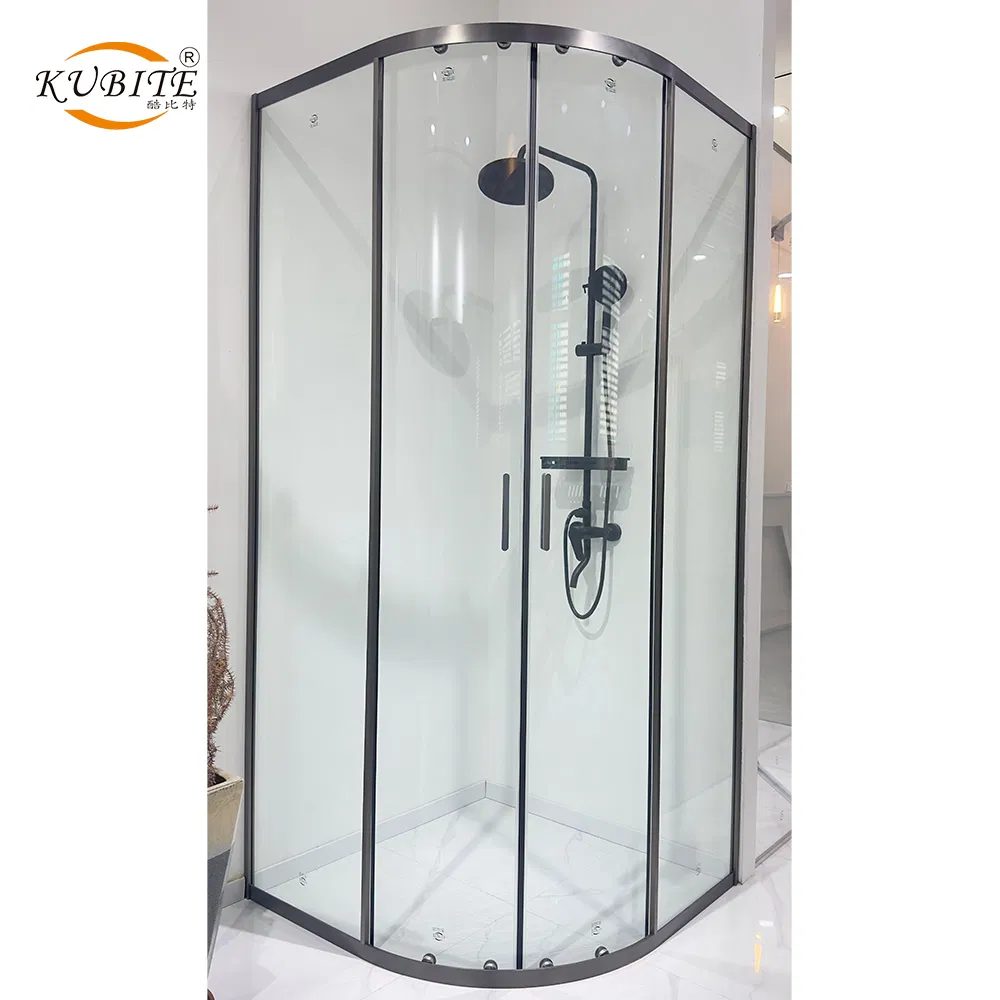 6mm Tempered Glass Wet Room Pivot Quarter Circular Modern Shower Glass Door