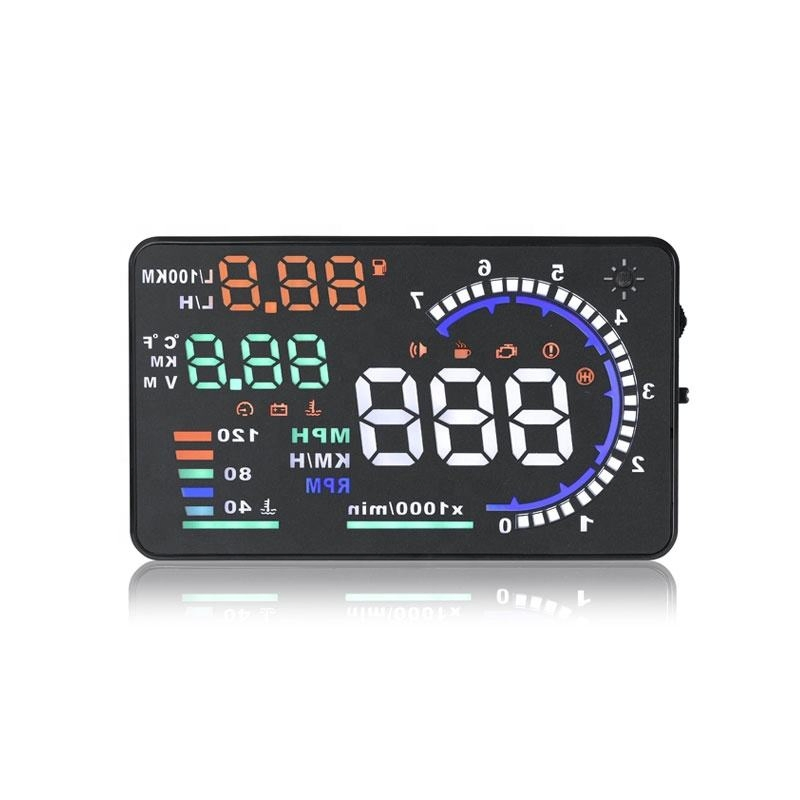 A8 5.5 Inch Large Hud New Update Car LED Windshield Speed Display Obdii Universal Car Head Display with 1 Year Warranty Hud