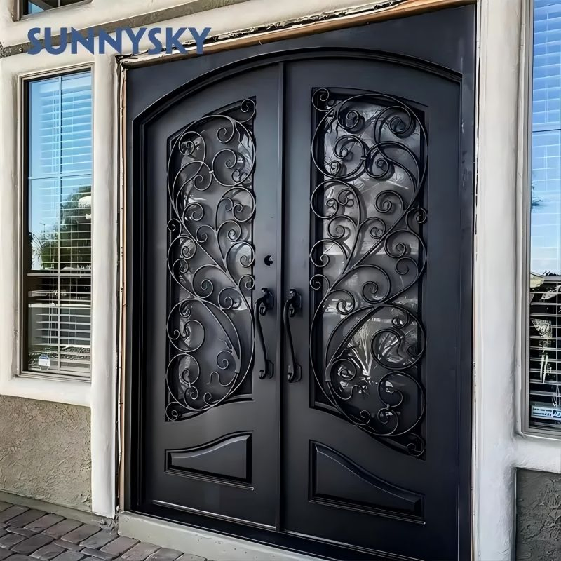 Hot Sale Luxury Design High Quality Aluminum Casting Expolision Bullet Proof Security Metal Wrought Iron Entrance Door