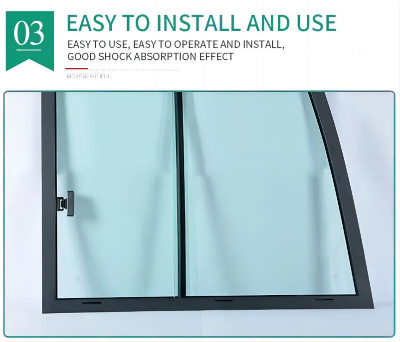 Right Side Construction Machinery Vehicle Camper Van Sliding Window Glass with Fram