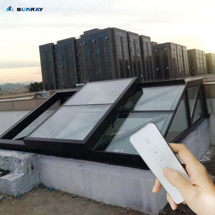 Equipped Wind and Rain Sensor Outdoor Balcony Roof Double Glazed Electric Sliding Skylight